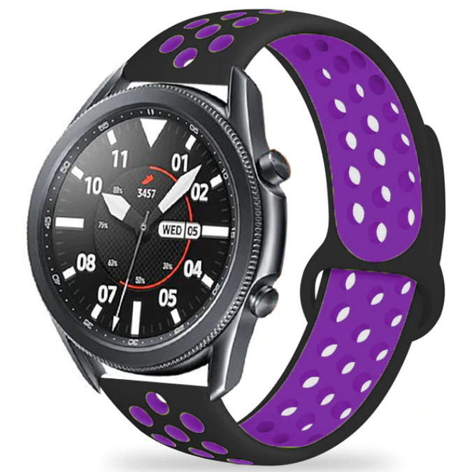 Huawei GT2 46mm 22mm Uyumlu Kordon Silikon Esnek Yumuşak Delikli Spor KRD-02 Kayış