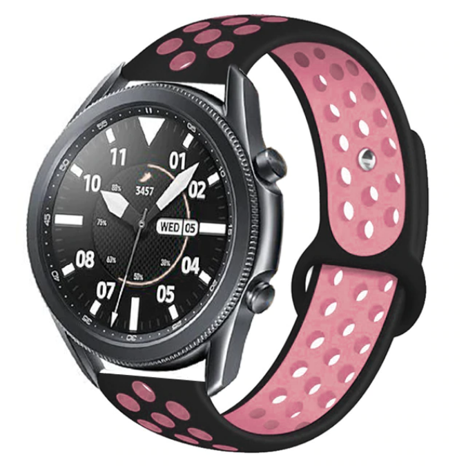 Huawei GT2 46mm 22mm Uyumlu Kordon Silikon Esnek Yumuşak Delikli Spor KRD-02 Kayış