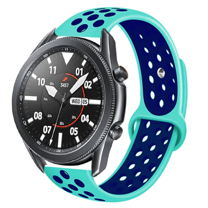 Huawei GT2 46mm 22mm Uyumlu Kordon Silikon Esnek Yumuşak Delikli Spor KRD-02 Kayış