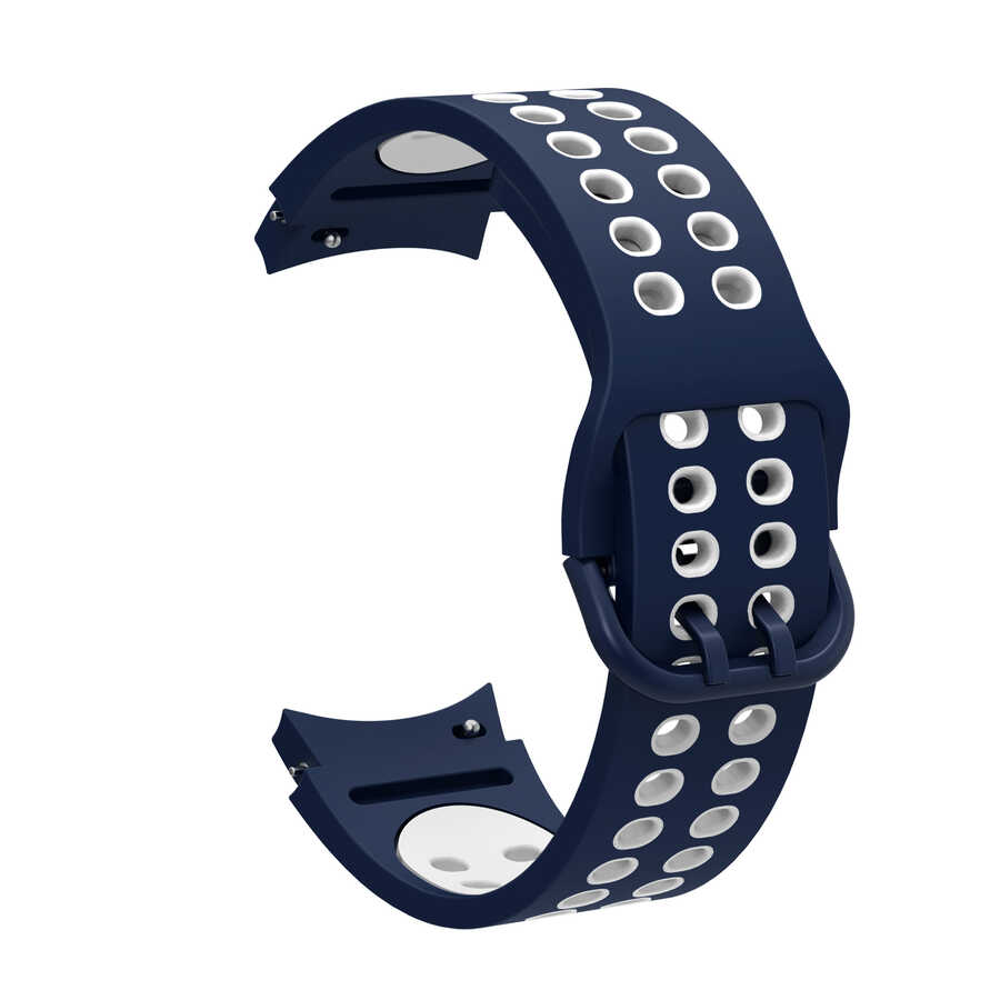 Samsung Galaxy Watch 4 40mm 20mm Uyumlu Kordon Silikon Esnek Yumuşak Delikli Spor KRD-02 Kayış