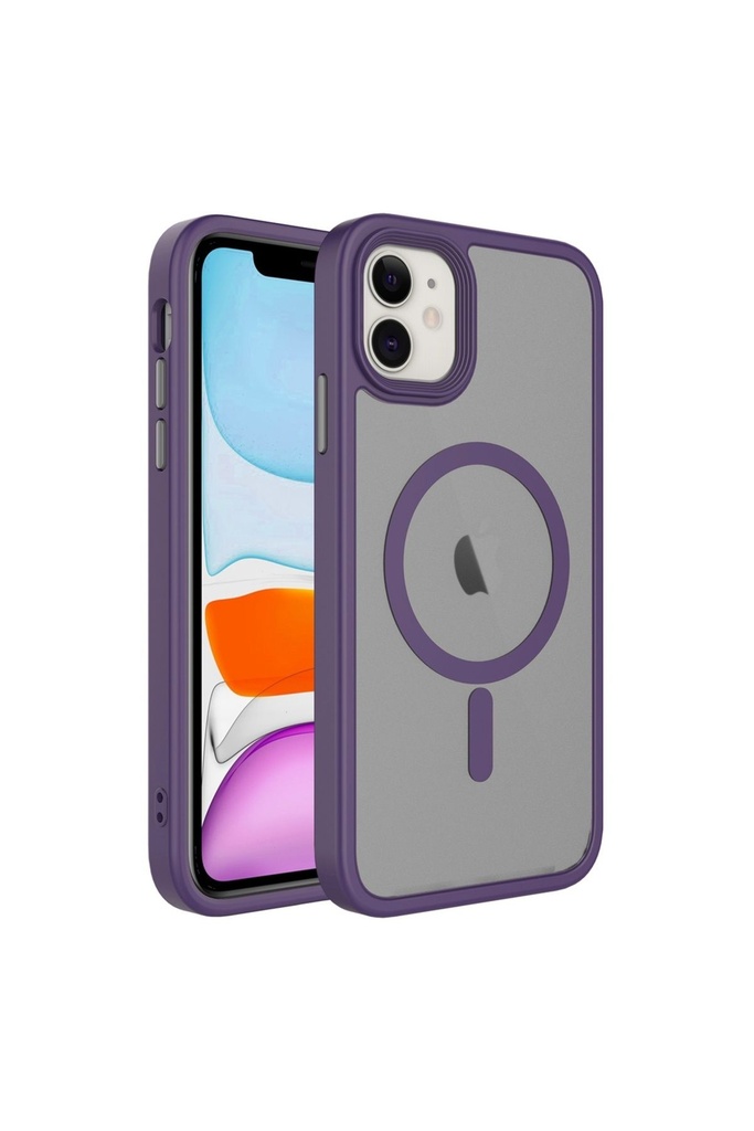 Apple iPhone 11 Uyumlu Kılıf Mat Arka Yüzey Wireless Şarj Özellikli Zore Flet M-safe Kapak