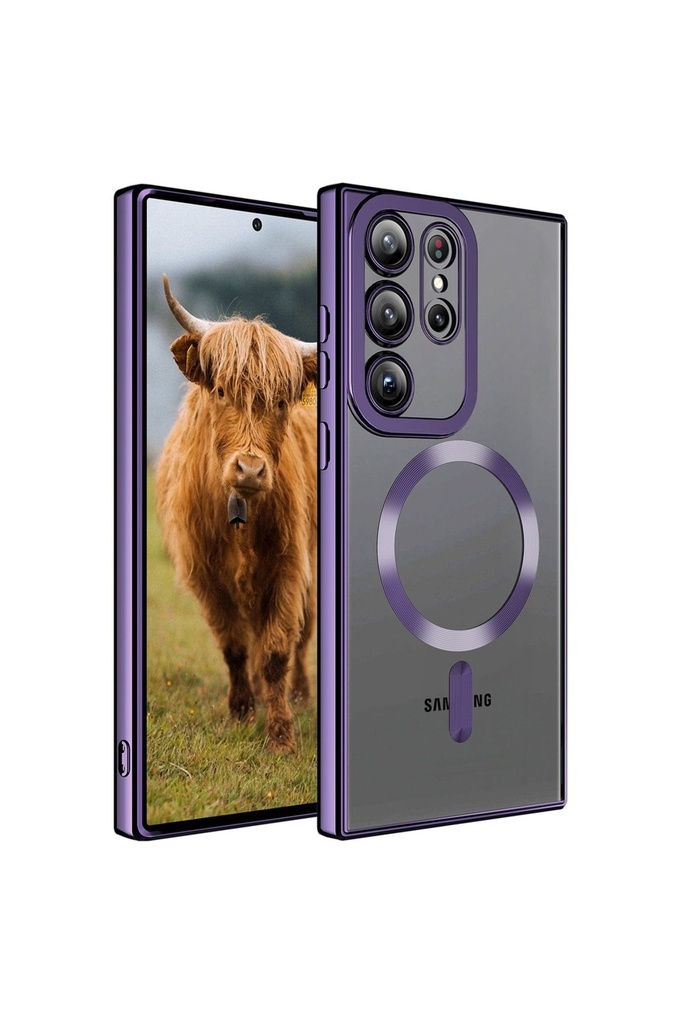 Samsung Galaxy S23 Ultra Uyumlu Kılıf M-safe Wireless Şarj Özellikli Zore Setro Silikon