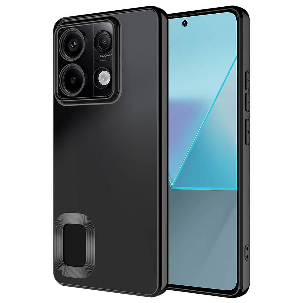 [RNZ-TA99088] Xiaomi Redmi Note 13 Pro 5G Uyumlu Kılıf Kamera Korumalı Logo Gösteren Zore Omega Kapak (Siyah)
