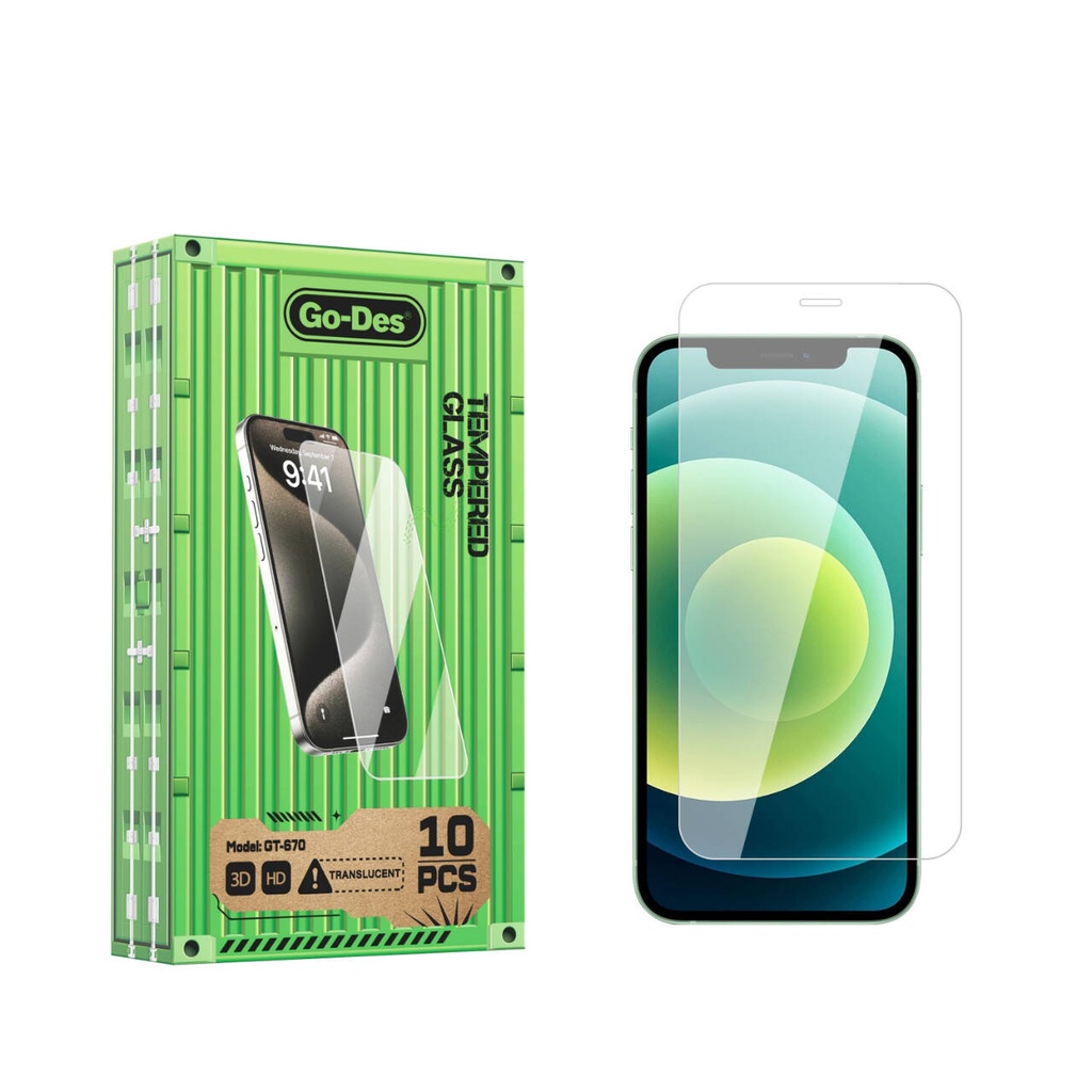 [RNZ-TA103586] Apple iPhone 12 Uyumlu Go Des Parmak İzi Bırakmayan 9H Oleofobik Bom Glass Ekran Koruyucu