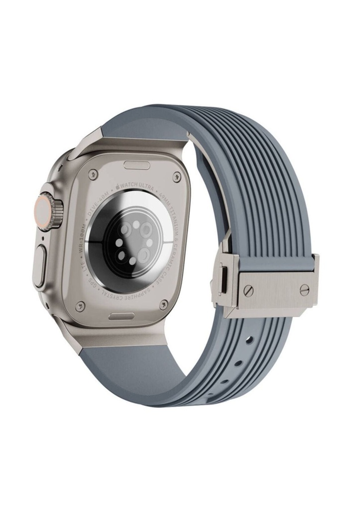 Apple Watch 44mm Uyumlu Zore KRD-113 Spor Görünümlü Silikon Kordon
