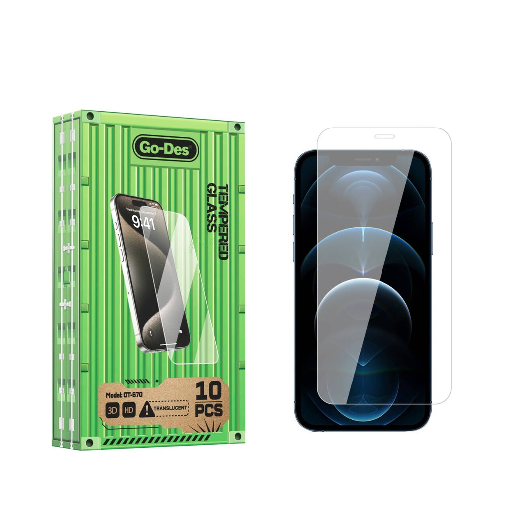 [RNZ-TA103587] Apple iPhone 12 Pro Max Uyumlu Go Des Parmak İzi Bırakmayan 9H Oleofobik Bom Glass Ekran Koruyucu