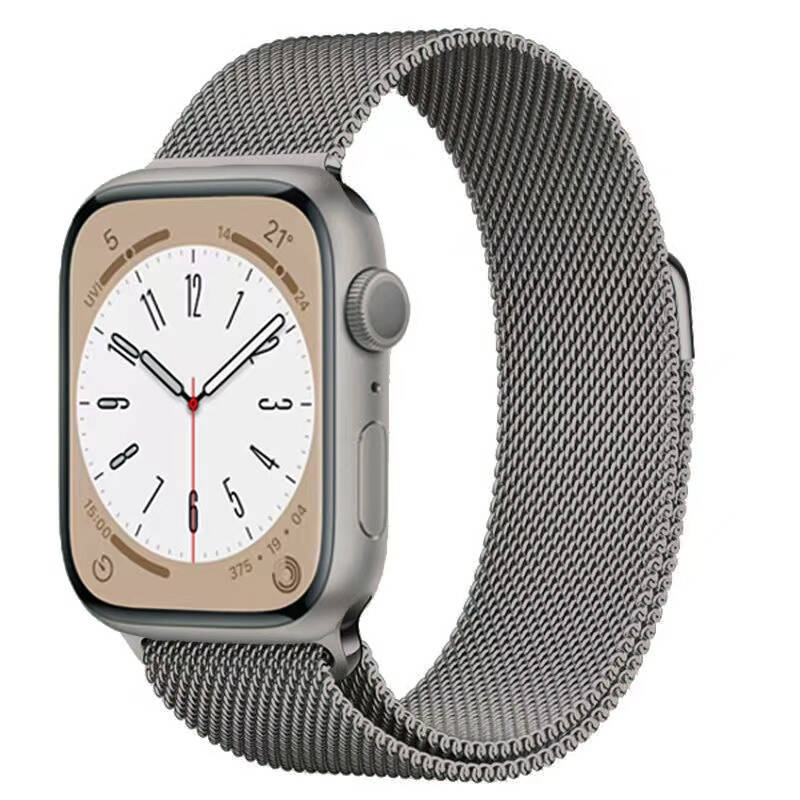 [RNZ-TA103564] Apple Watch 7 45mm Uyumlu Zore KRD-98 Metal Kordon