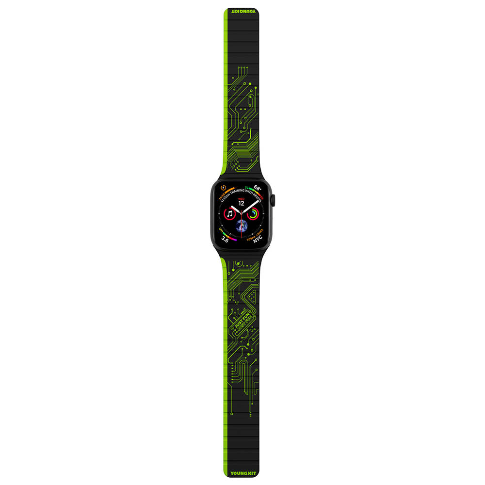 Apple Watch Ultra 49mm Uyumlu Kordon Youngkit Technological Magnetik Tak Çıkar Silikon Strap Kayış