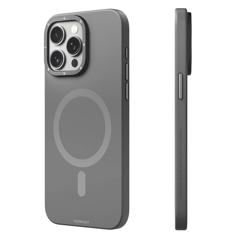 Apple iPhone 15 Pro Uyumlu Kılıf M-safe Şarj Özellikli Çizilmeye ve Aşınmaya Dayanıklı Youngkit Velvet Serisi Kapak