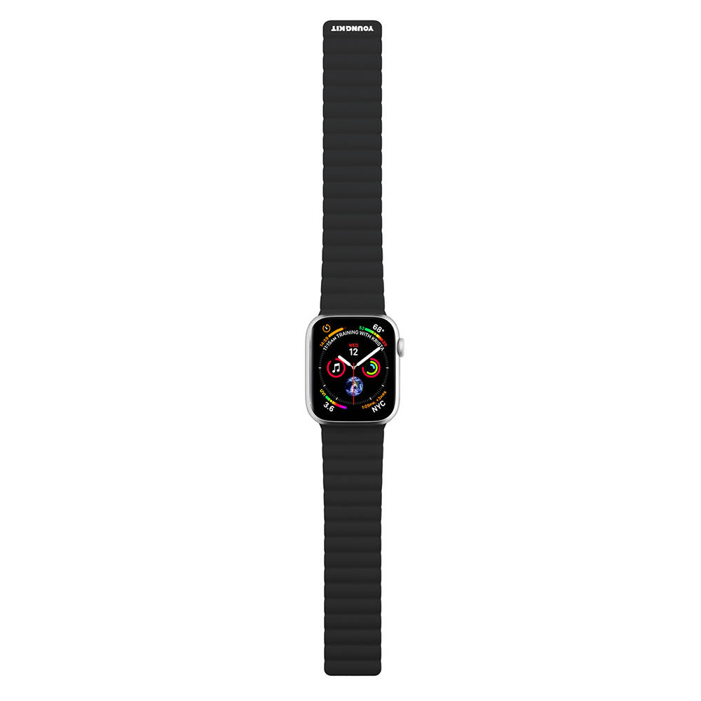 Apple Watch 7 41mm Uyumlu Kordon Youngkit Classical Magnetik Tak Çıkar Silikon Strap Kayış
