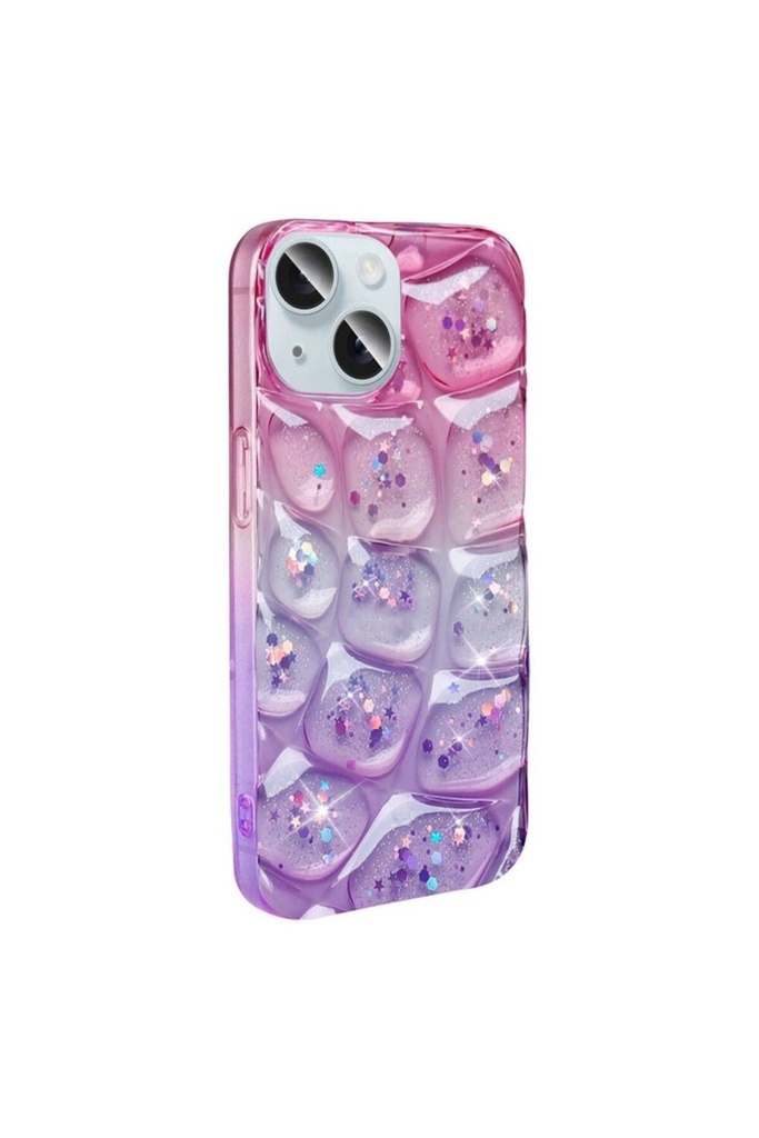 Apple iPhone 15 Uyumlu Kılıf Simli 3D Desenli Zore Hacar Kapak
