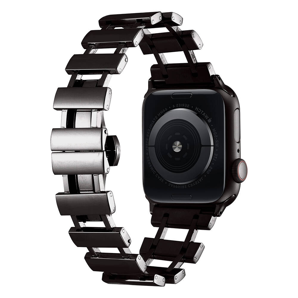 [RNZ-TA103765] Apple Watch Ultra 49mm Uyumlu Zore KRD-96 Metal Kordon (Siyah)