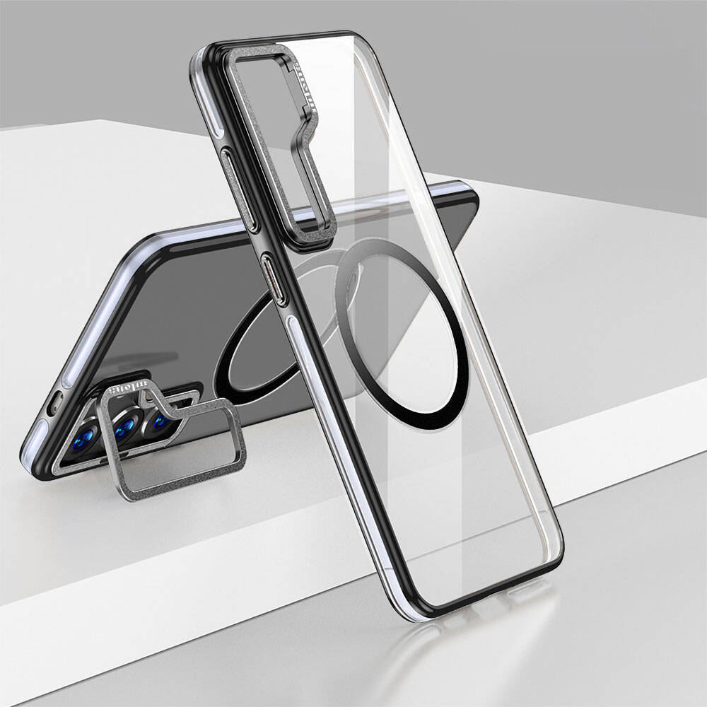 Samsung Galaxy S24 Plus Uyumlu Kılıf M-safe Şarj Özellikli Wlons Standlı Efsane Kapak