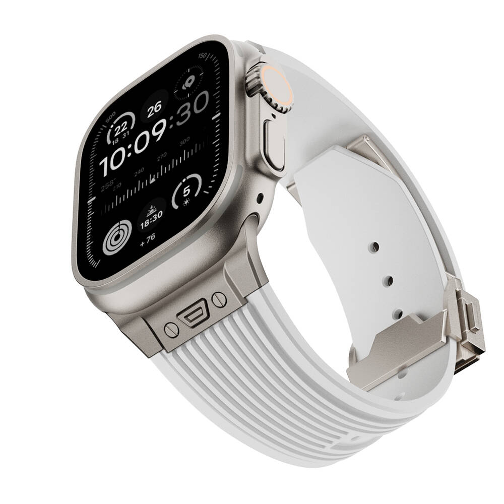 Apple Watch 7 45mm Uyumlu Kordon Silikon Spor Görünümlü Zore KRD-113 Kayış