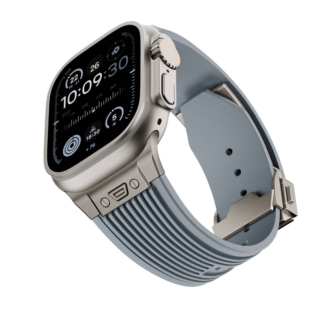 Apple Watch 7 45mm Uyumlu Kordon Silikon Spor Görünümlü Zore KRD-113 Kayış