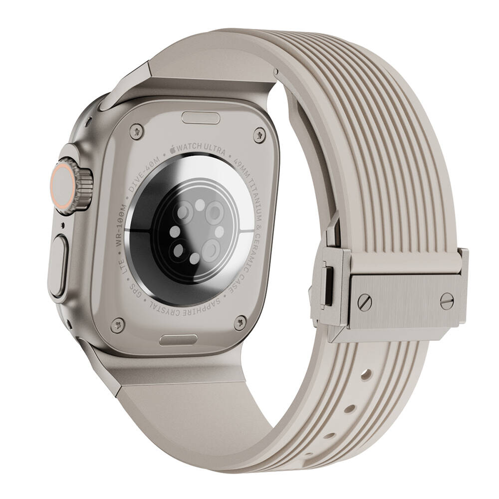Apple Watch Ultra 49mm Uyumlu Kordon Silikon Spor Görünümlü Zore KRD-113 Kayış