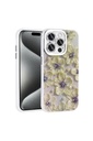 Apple iPhone 14 Pro Max Uyumlu Kılıf Çiçek Desenli Parlak Taşlı Sert Silikon Zore Garden Kapak