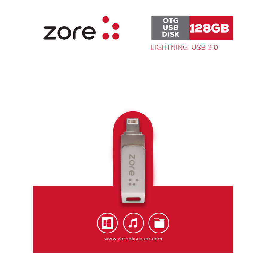 [RNZ-T16155] Zore 3.0 Lightning Metal OTG 128 GB