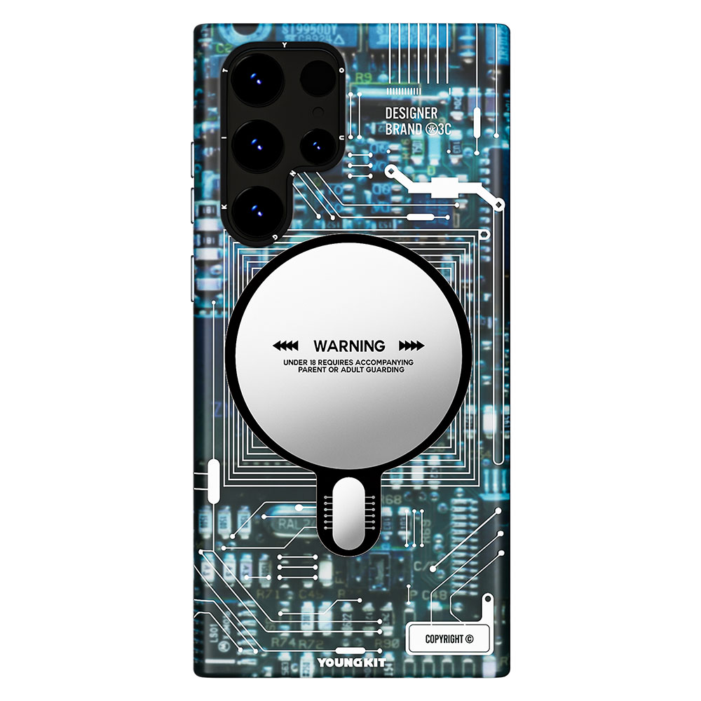 Samsung Galaxy S23 Ultra Uyumlu Kılıf M-safe Şarj Özellikli YoungKit Technology Serisi Kapak