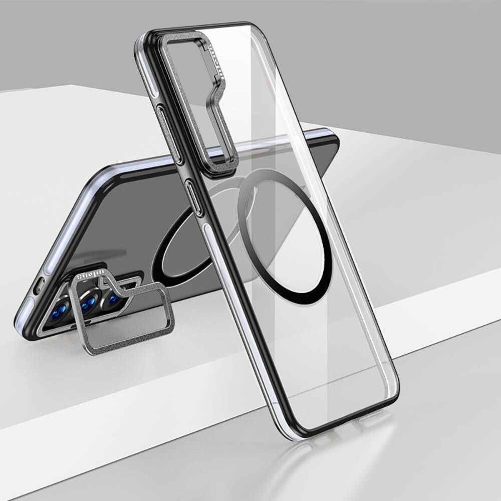 Samsung Galaxy S24 Uyumlu Kılıf M-safe Şarj Özellikli Wlons Standlı Efsane Kapak