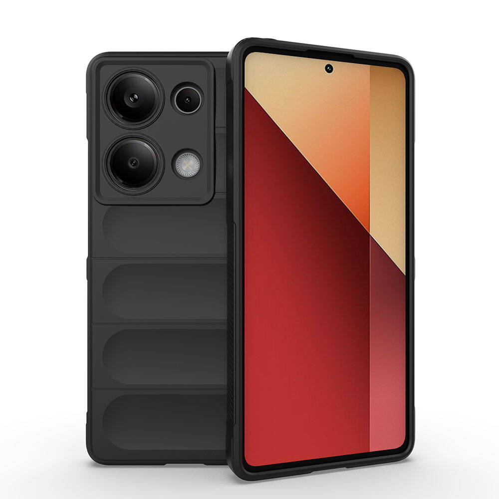 [RNZ-TA104068] Redmi Note 13 Pro 4G Uyumlu Kılıf Esnek TPU Oyuklu Arka Yüzey Tasarımlı Zore Etnik Silikon Kapak (Siyah)