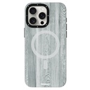 Apple iPhone 15 Pro Uyumlu Kılıf M-safe Şarj Özellikli Sararmaya Dayanıklı Youngkit Wood Forest Serisi Kapak