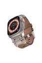 Apple Watch 42mm Uyumlu Zore KRD-114 Metal Başlıklı Suni Deri Kordon
