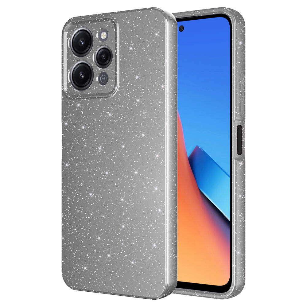 Xiaomi Redmi 12 Uyumlu Kılıf Kamera Korumalı Simli Lüks Zore Koton Kapak