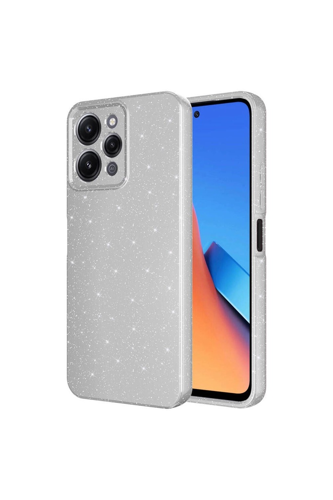 Xiaomi Redmi 12 Uyumlu Kılıf Kamera Korumalı Simli Lüks Zore Koton Kapak