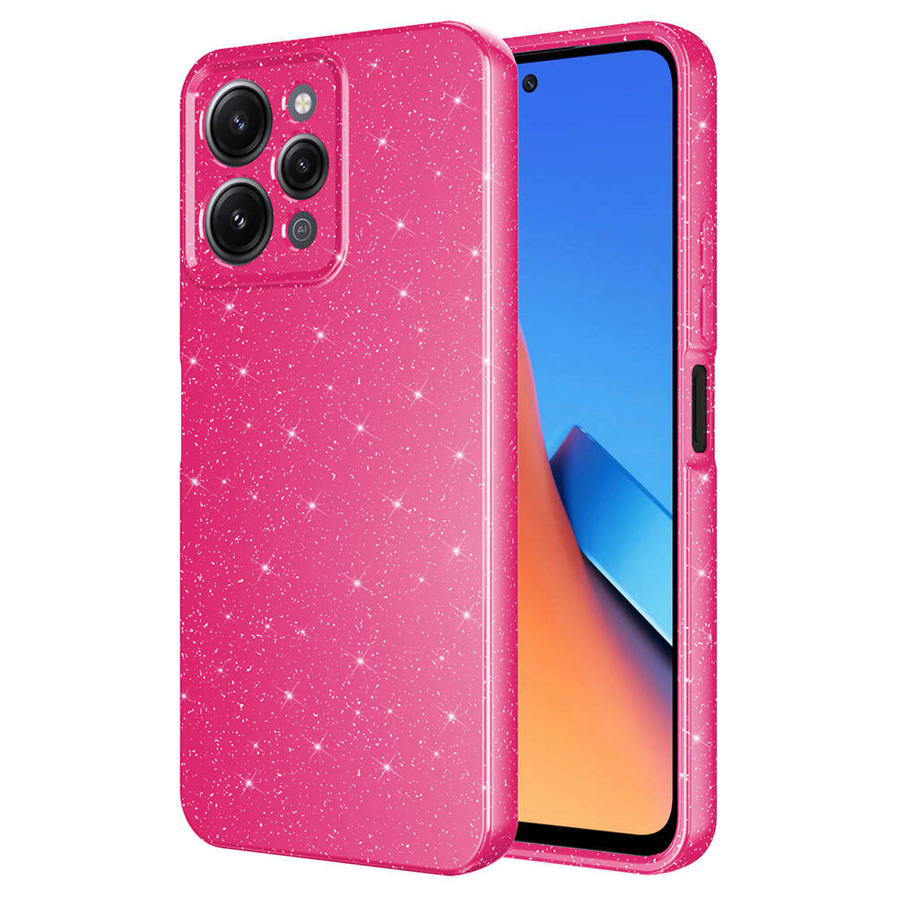 Xiaomi Redmi 12 Uyumlu Kılıf Kamera Korumalı Simli Lüks Zore Koton Kapak