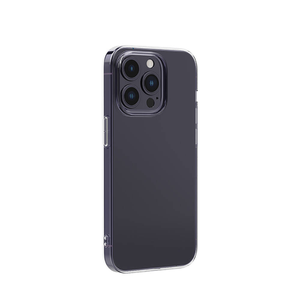 Apple iPhone 14 Pro Max Uyumlu Kılıf Airbagli Şeffaf Darbe Emici Silikon Tasarımlı Recci Clarity Serisi Kapak