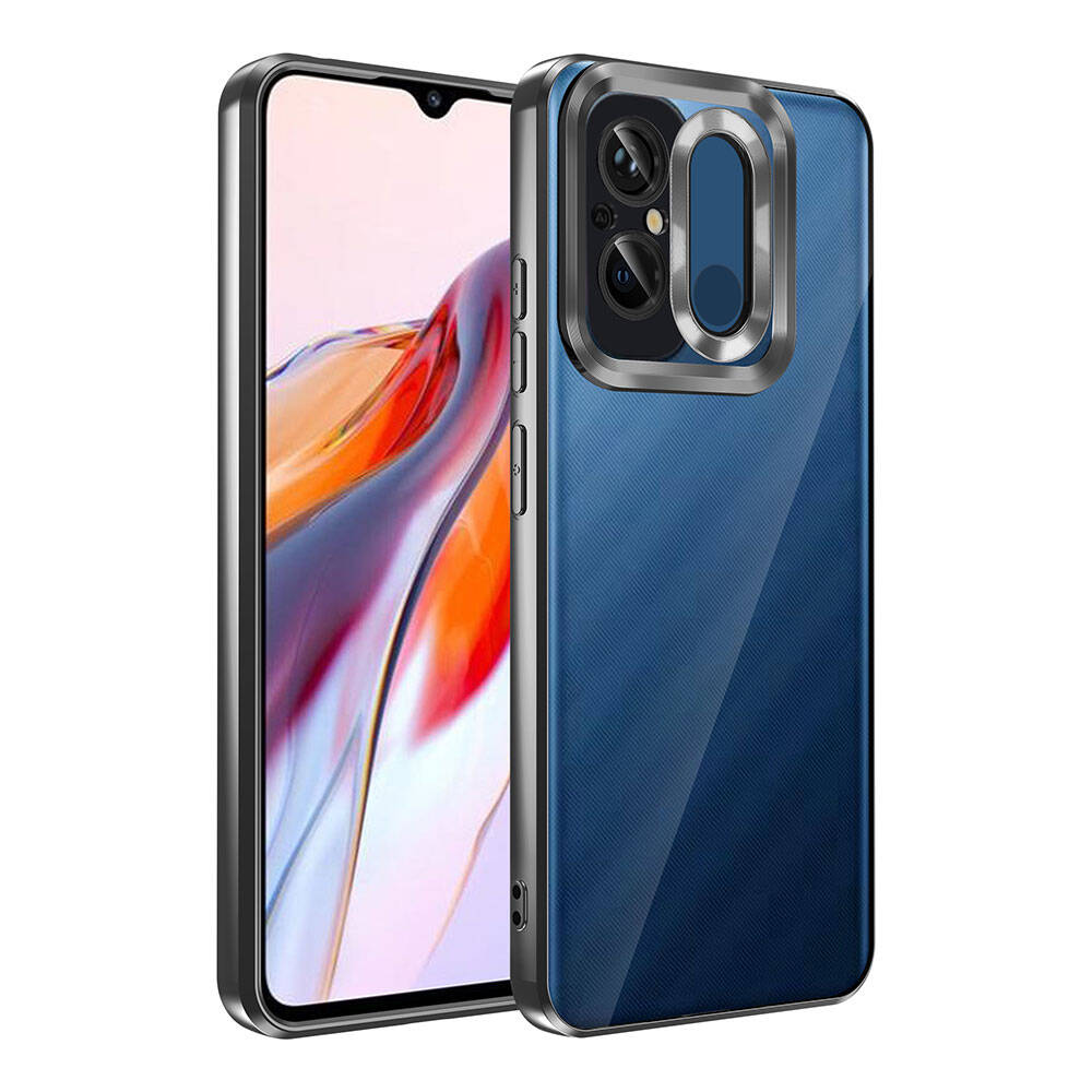 [RNZ-TA104297] Xiaomi Redmi 12C Uyumlu Kılıf Kamera Korumalı Logo Gösteren Zore Omega Kapak (Siyah)