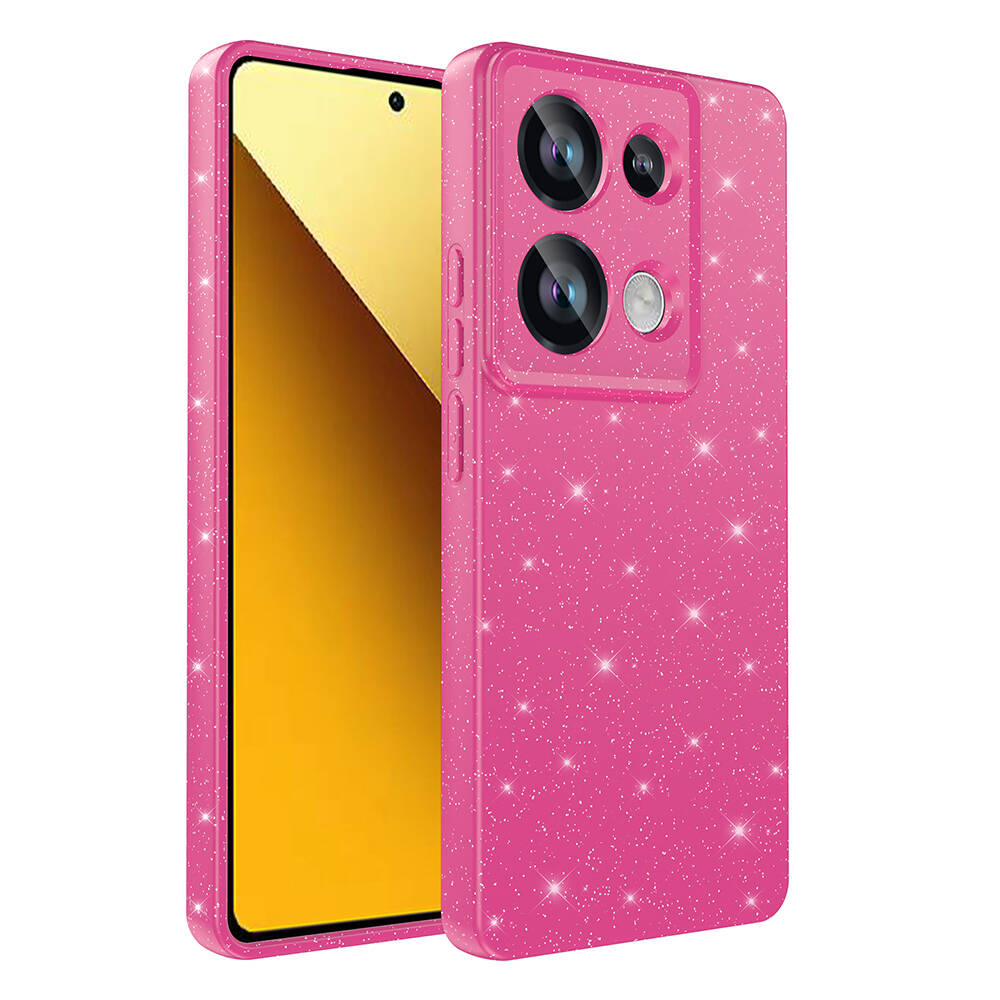 Xiaomi Redmi Note 13 Pro 4G Uyumlu Kılıf Kamera Korumalı Simli Lüks Zore Koton Kapak
