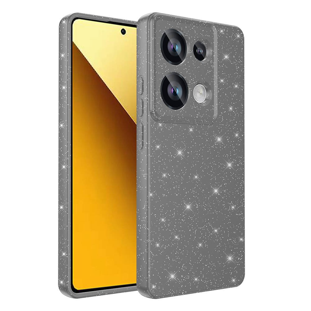Xiaomi Redmi Note 13 Pro 4G Uyumlu Kılıf Kamera Korumalı Simli Lüks Zore Koton Kapak