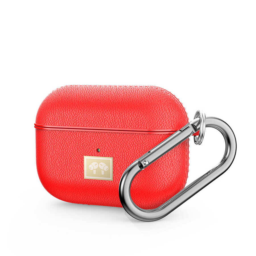 Apple Airpods Pro 2 Uyumlu Kılıf Deri Görünümlü Askı Aparatlı Wlons Kılıf