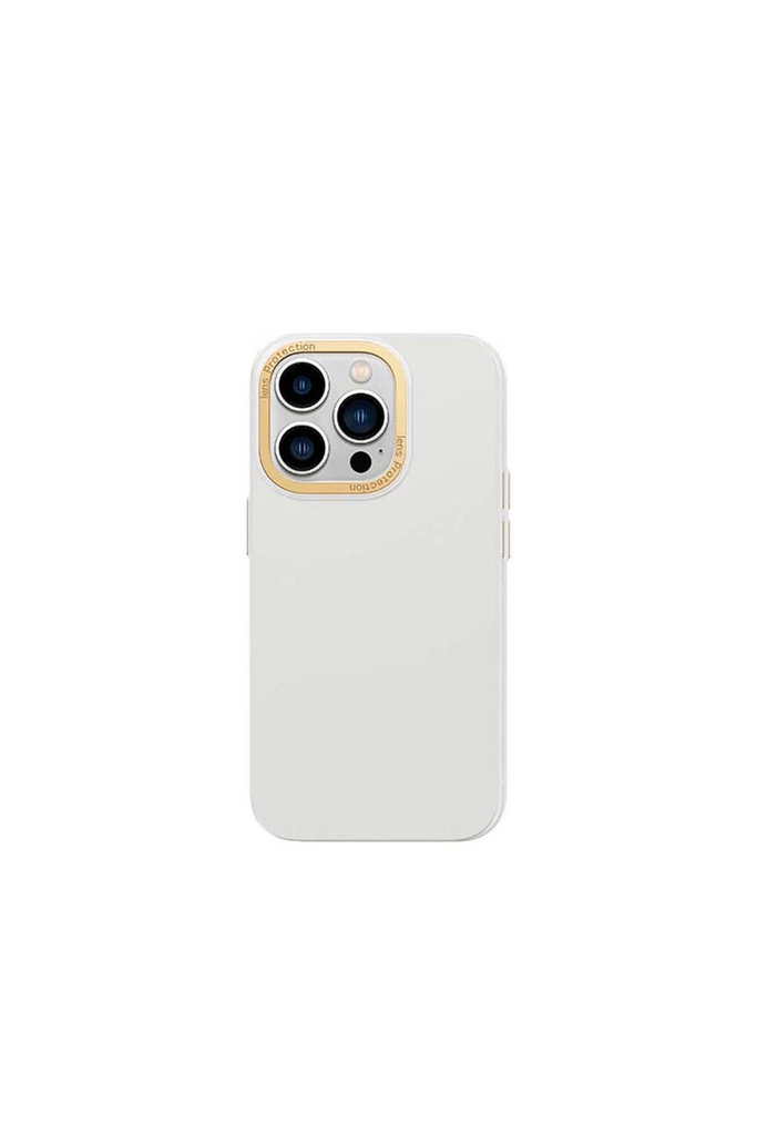 Apple iPhone 14 Pro Uyumlu Kılıf Metal Kamera Çerçeveli Recci Glaze Serisi Kapak