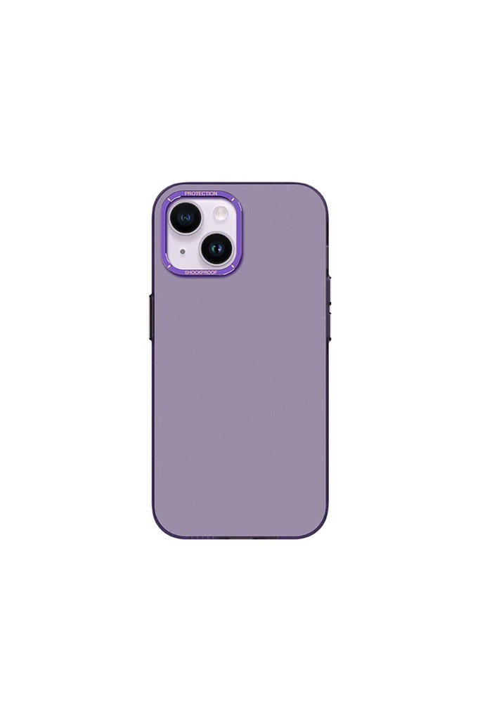 Apple iPhone 14 Uyumlu Kılıf Metal Kamera Çerçeveli Recci Glaze Serisi Kapak