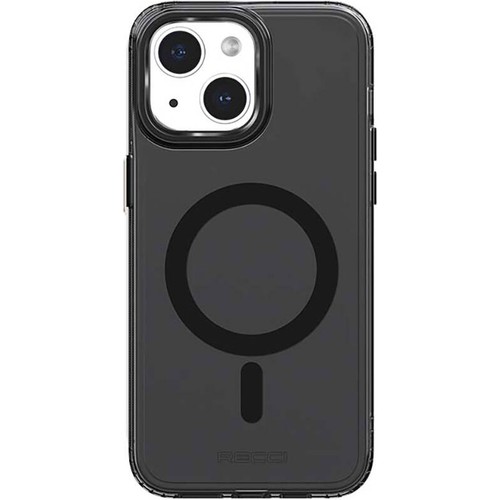 [ZTA104419] Apple iPhone 15 Plus Uyumlu Kılıf M-safe Şarj Özellikli Saydam Arka Yüzey Recci Crystal Color Serisi Kapak (Siyah)