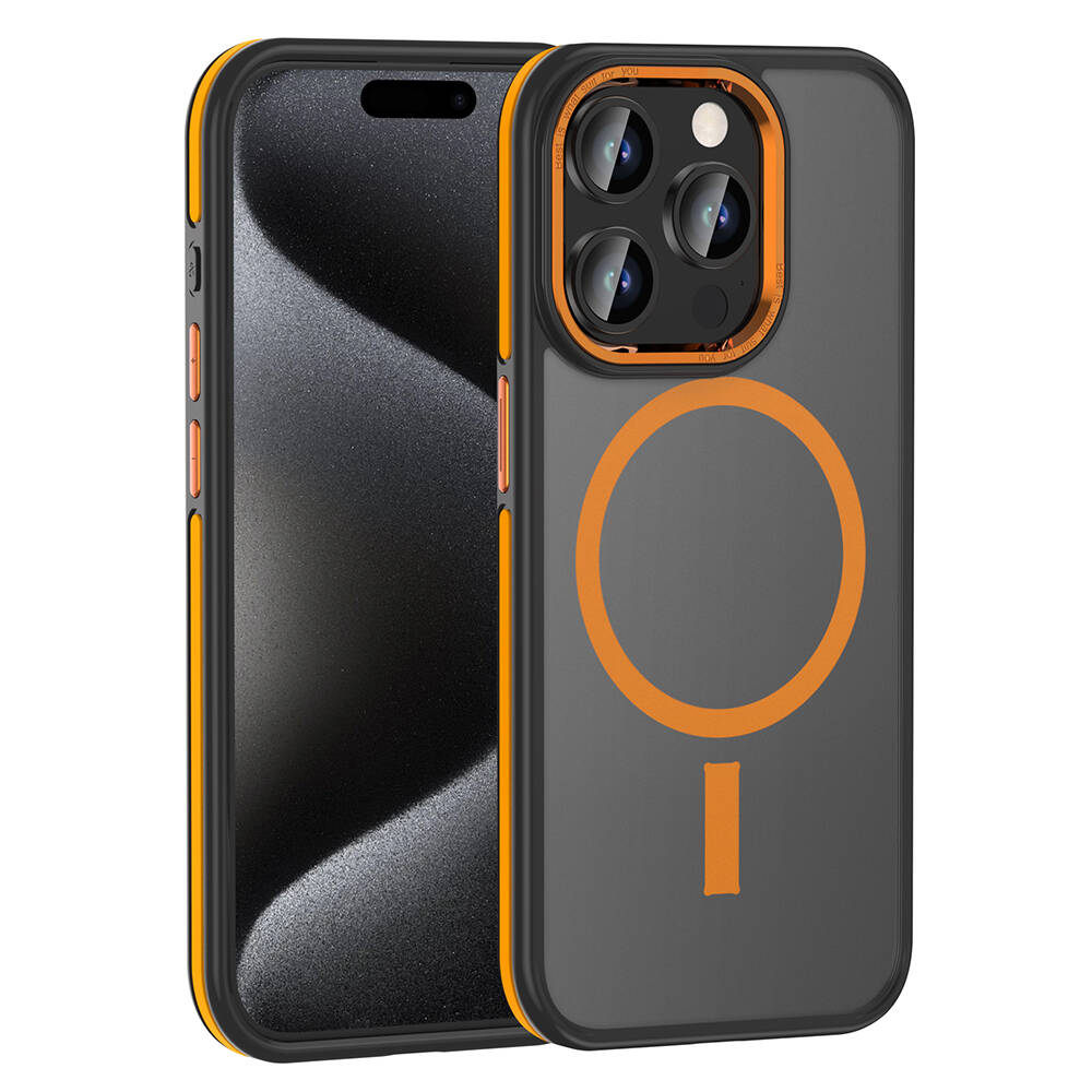 Apple iPhone 15 Pro Uyumlu Kılıf M-safe Şarj Özellikli Mat Görünümlü Zore Ant Kapak