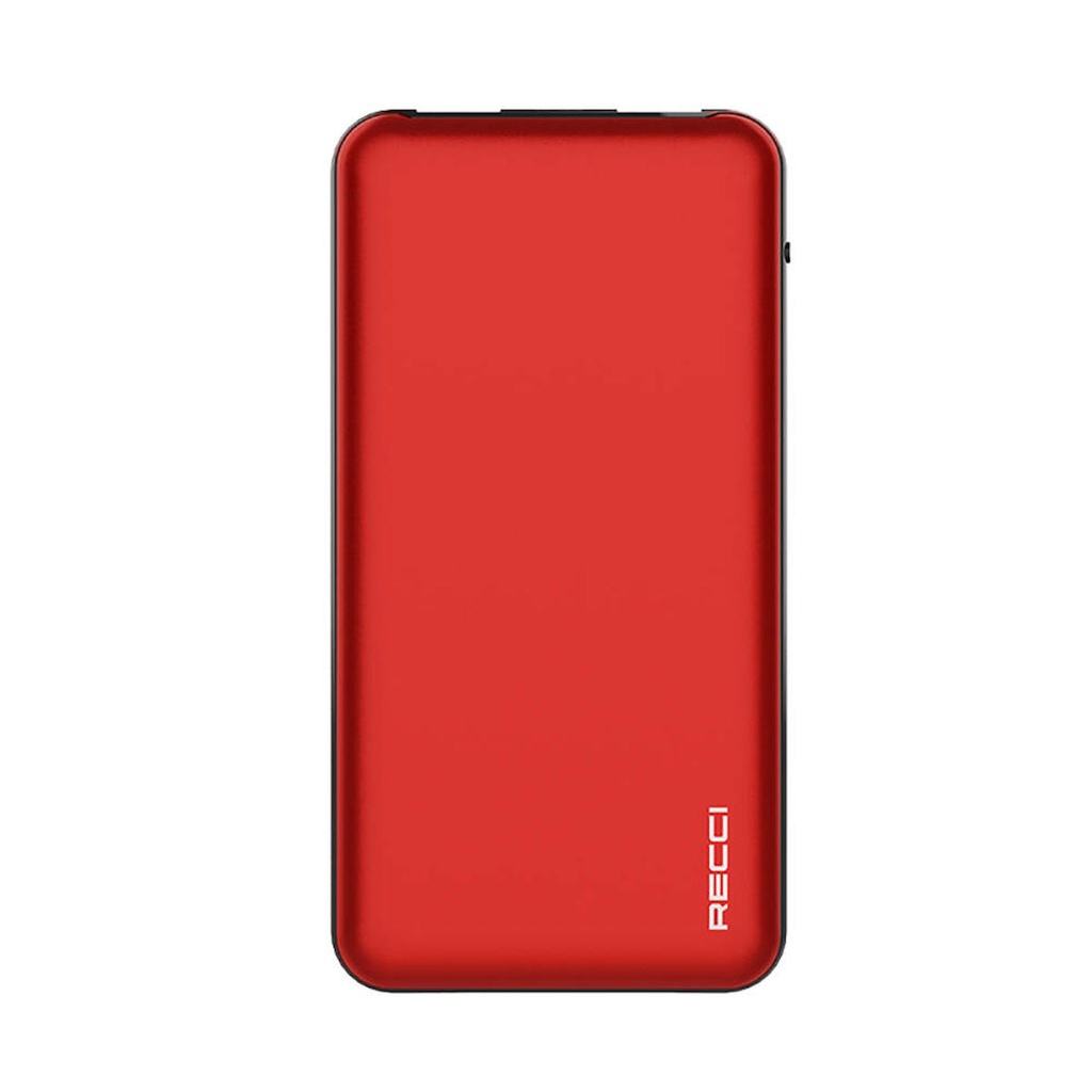 [ZTA104437] Recci RPB-P05 Greeny Serisi LED Işık Göstergeli Hızlı Şarj Özellikli Taşınabilir Powerbank 22.5W 10000mAh (Kırmızı)