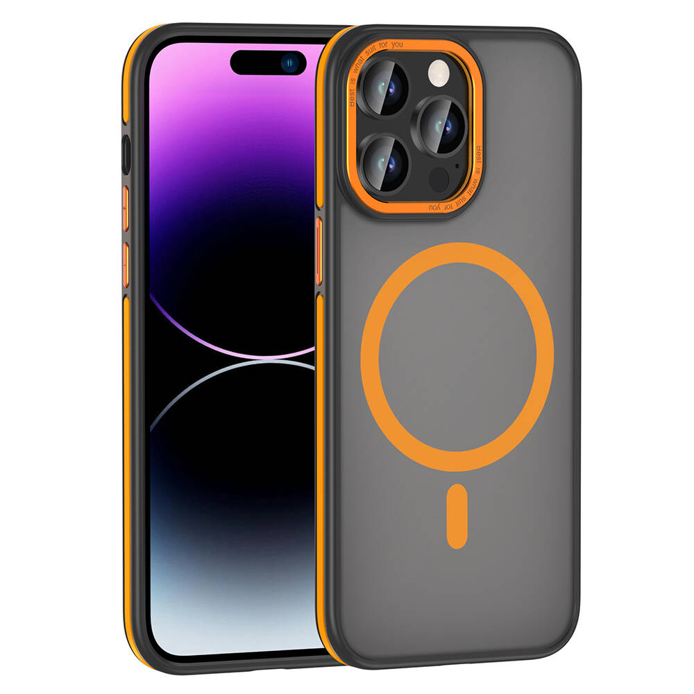 [RNZ-TA104898] Apple iPhone 14 Pro Max Uyumlu Kılıf M-safe Şarj Özellikli Mat Görünümlü Zore Ant Kapak
