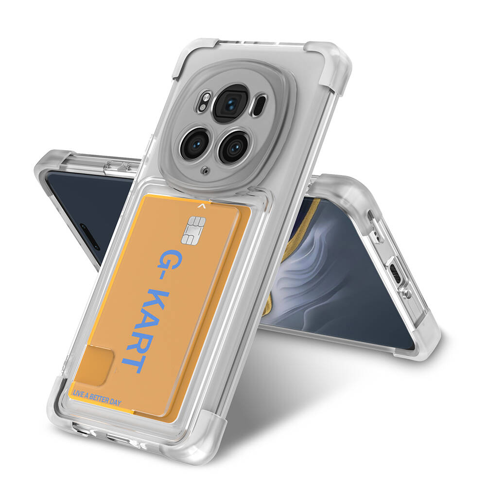 [RNZ-TA104903] Honor Magic 6 Pro Uyumlu Kılıf Airbag Tasarımlı Şeffaf Kartlıklı Zore G-Kart Kapak