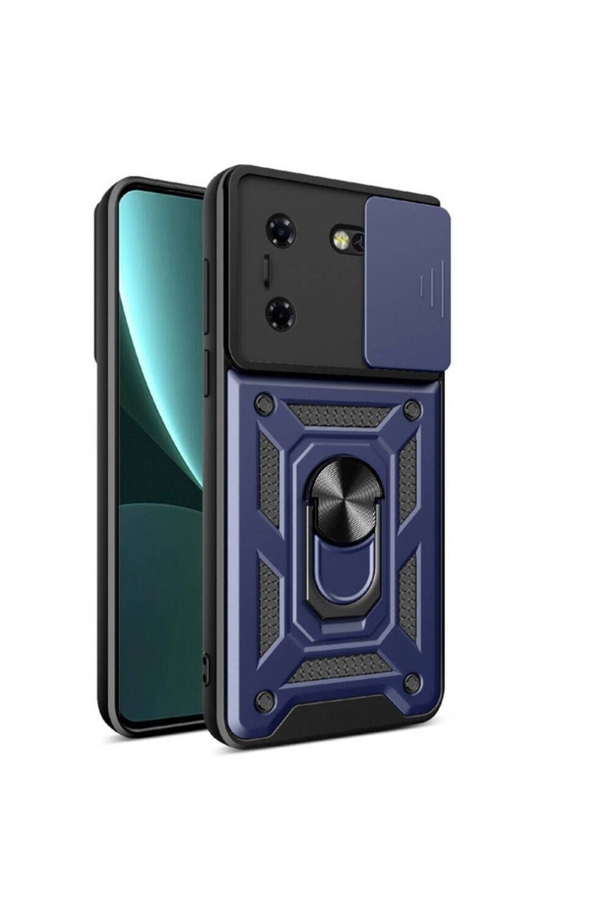 Tecno Pova 5 Uyumlu Kılıf Magnetik Standlı Kamera Korumalı Zore Sürgülü Vega Kapak