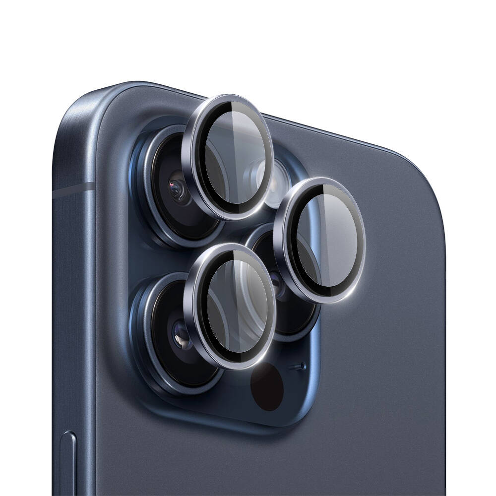 Apple iPhone 15 Pro Uyumlu Wiwu LG-003 Lens Guard Çizilmeye Karşı Dayanıklı Safir Kamera Lens Koruyucu