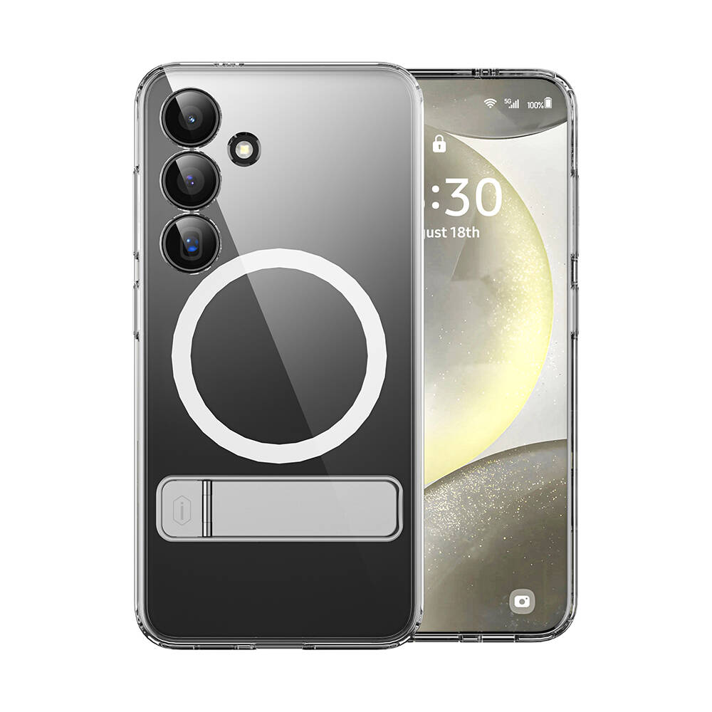 [RNZ-TA104231] Samsung Galaxy S24 Uyumlu Kılıf M-safe Şarj Özellikli Kamera Korumalı Standlı Wiwu KCC-025 Aurora Serisi Kapak