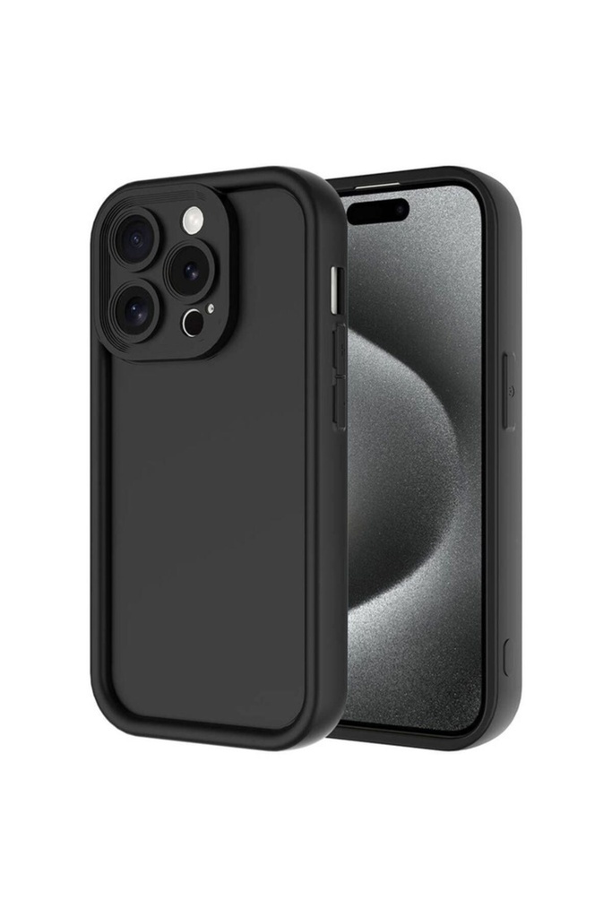 [RNZ-TA104228] Apple iPhone 15 Pro Max Uyumlu Kılıf Kamera Korumalı Zore Ananas Kapak (Siyah)