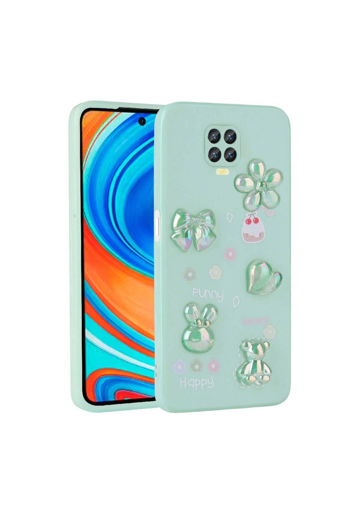 Xiaomi Redmi Note 9 Pro Uyumlu Kılıf Kabartma Figürlü Parlak Zore Toys Silikon Kapak