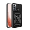 Infinix Hot 12i Uyumlu Kılıf Magnetik Standlı Kamera Korumalı Zore Sürgülü Vega Kapak