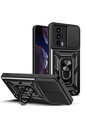 Xiaomi Poco F5 Pro Uyumlu Kılıf Magnetik Standlı Kamera Korumalı Zore Sürgülü Vega Kapak