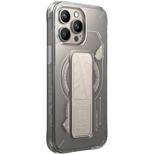 Apple iPhone 15 Pro Uyumlu Kılıf M-safe Şarj Özellikli Teknoloji Desenli Standlı Skinarma Helio Kapak